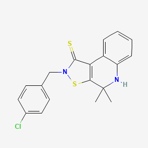 2-(4-chlorobenzyl)-4,4-dimethyl-4,5-dihydro[1,2]thiazolo[5,4-c]quinoline-1(2H)-thione