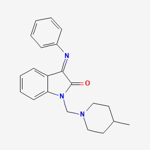 (3Z)-1-[(4-methylpiperidin-1-yl)methyl]-3-(phenylimino)-1,3-dihydro-2H-indol-2-one