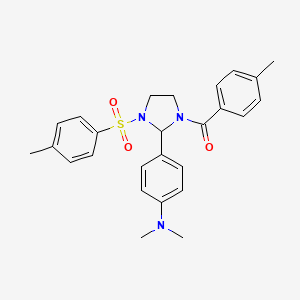 [2-[4-(Dimethylamino)phenyl]-3-[(4-methylphenyl)sulfonyl]-1-imidazolidinyl](4-methylphenyl)methanone