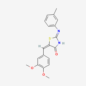 (2Z,5E)-5-(3,4-dimethoxybenzylidene)-2-[(3-methylphenyl)imino]-1,3-thiazolidin-4-one