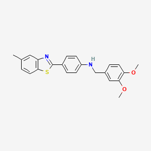 N-[(3,4-dimethoxyphenyl)methyl]-4-(5-methyl-1,3-benzothiazol-2-yl)aniline