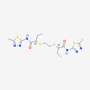 2,2'-(ethane-1,2-diyldisulfanediyl)bis[N-(5-methyl-1,3,4-thiadiazol-2-yl)butanamide]