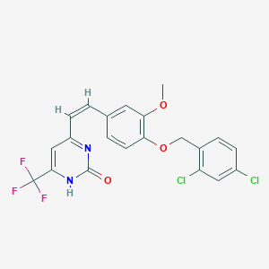 6-[(Z)-2-{4-[(2,4-dichlorobenzyl)oxy]-3-methoxyphenyl}ethenyl]-4-(trifluoromethyl)pyrimidin-2(1H)-one