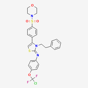 4-[chloro(difluoro)methoxy]-N-[(2Z)-4-[4-(morpholin-4-ylsulfonyl)phenyl]-3-(2-phenylethyl)-1,3-thiazol-2(3H)-ylidene]aniline