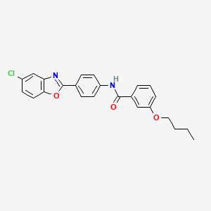 3-butoxy-N-[4-(5-chloro-1,3-benzoxazol-2-yl)phenyl]benzamide