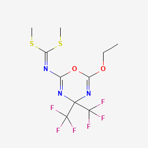 dimethyl [6-ethoxy-4,4-bis(trifluoromethyl)-4H-1,3,5-oxadiazin-2-yl]carbonodithioimidate