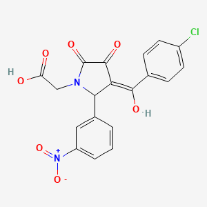 {3-[(4-chlorophenyl)carbonyl]-4-hydroxy-2-(3-nitrophenyl)-5-oxo-2,5-dihydro-1H-pyrrol-1-yl}acetic acid