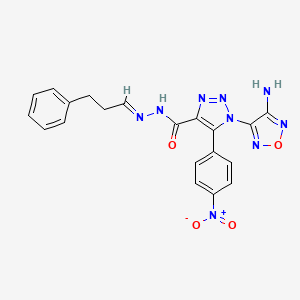 1-(4-amino-1,2,5-oxadiazol-3-yl)-5-(4-nitrophenyl)-N'-[(1E)-3-phenylpropylidene]-1H-1,2,3-triazole-4-carbohydrazide