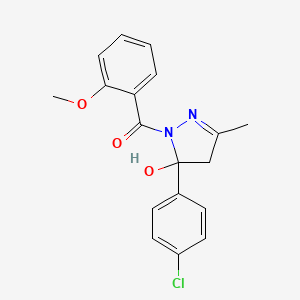 [5-(4-chlorophenyl)-5-hydroxy-3-methyl-4,5-dihydro-1H-pyrazol-1-yl](2-methoxyphenyl)methanone