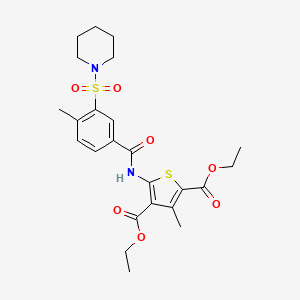 Diethyl 3-methyl-5-({[4-methyl-3-(piperidin-1-ylsulfonyl)phenyl]carbonyl}amino)thiophene-2,4-dicarboxylate