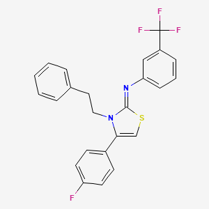 N-[(2Z)-4-(4-fluorophenyl)-3-(2-phenylethyl)-1,3-thiazol-2(3H)-ylidene]-3-(trifluoromethyl)aniline