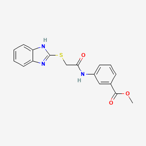 molecular formula C17H15N3O3S B11526472 methyl 3-{[(1H-benzimidazol-2-ylsulfanyl)acetyl]amino}benzoate 