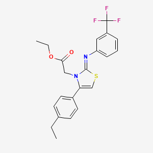 molecular formula C22H21F3N2O2S B11526606 ethyl [(2Z)-4-(4-ethylphenyl)-2-{[3-(trifluoromethyl)phenyl]imino}-1,3-thiazol-3(2H)-yl]acetate 