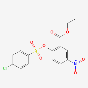 molecular formula C15H12ClNO7S B11526632 Ethyl 2-[(4-chlorobenzenesulfonyl)oxy]-5-nitrobenzoate 