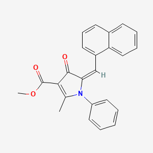 molecular formula C24H19NO3 B11526696 methyl (5E)-2-methyl-5-(naphthalen-1-ylmethylidene)-4-oxo-1-phenyl-4,5-dihydro-1H-pyrrole-3-carboxylate 