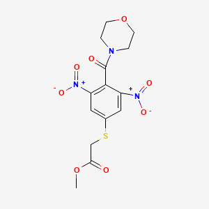 molecular formula C14H15N3O8S B11526726 Methyl {[4-(morpholin-4-ylcarbonyl)-3,5-dinitrophenyl]sulfanyl}acetate 