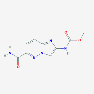 molecular formula C9H9N5O3 B115268 Methyl N-(6-carbamoylimidazo[1,2-b]pyridazin-2-yl)carbamate CAS No. 146233-49-0