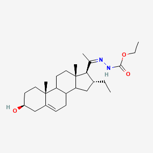 molecular formula C26H42N2O3 B11527033 ethyl (2Z)-2-[(3beta,8xi,9xi,14xi,16alpha,20Z)-16-ethyl-3-hydroxypregn-5-en-20-ylidene]hydrazinecarboxylate 