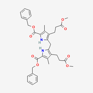 molecular formula C35H38N2O8 B11527072 benzyl 5-{[5-[(benzyloxy)carbonyl]-3-(3-methoxy-3-oxopropyl)-4-methyl-1H-pyrrol-2-yl]methyl}-4-(3-methoxy-3-oxopropyl)-3-methyl-1H-pyrrole-2-carboxylate 