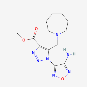 molecular formula C13H19N7O3 B11527247 methyl 1-(4-amino-1,2,5-oxadiazol-3-yl)-5-(azepan-1-ylmethyl)-1H-1,2,3-triazole-4-carboxylate 