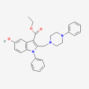 molecular formula C28H29N3O3 B11527268 ethyl 5-hydroxy-1-phenyl-2-[(4-phenylpiperazin-1-yl)methyl]-1H-indole-3-carboxylate 