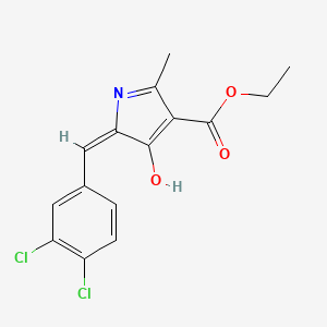 molecular formula C15H13Cl2NO3 B11527397 ethyl (5E)-5-(3,4-dichlorobenzylidene)-2-methyl-4-oxo-4,5-dihydro-1H-pyrrole-3-carboxylate 