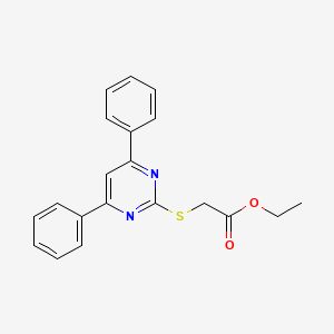 molecular formula C20H18N2O2S B11528056 Ethyl 2-(4,6-diphenylpyrimidin-2-yl)sulfanylacetate CAS No. 6147-80-4