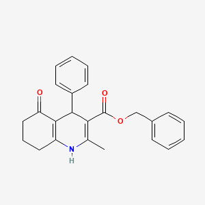 molecular formula C24H23NO3 B11528257 Benzyl 2-methyl-5-oxo-4-phenyl-1,4,5,6,7,8-hexahydroquinoline-3-carboxylate 