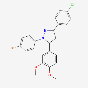 1-(4-bromophenyl)-3-(4-chlorophenyl)-5-(3,4-dimethoxyphenyl)-4,5-dihydro-1H-pyrazole