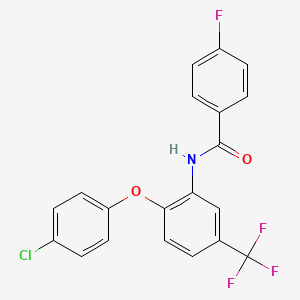 N-[2-(4-chlorophenoxy)-5-(trifluoromethyl)phenyl]-4-fluorobenzamide