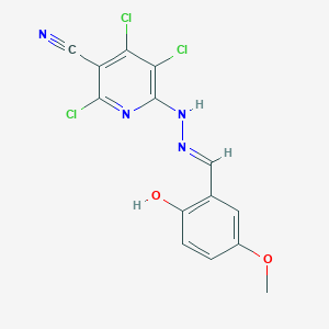 2,4,5-trichloro-6-[(2E)-2-(2-hydroxy-5-methoxybenzylidene)hydrazinyl]pyridine-3-carbonitrile