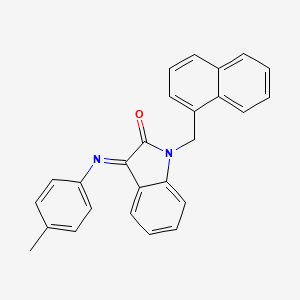 (3Z)-3-[(4-methylphenyl)imino]-1-(naphthalen-1-ylmethyl)-1,3-dihydro-2H-indol-2-one