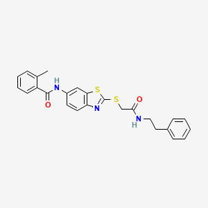 2-methyl-N-[2-({2-oxo-2-[(2-phenylethyl)amino]ethyl}sulfanyl)-1,3-benzothiazol-6-yl]benzamide