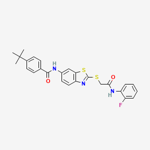 4-tert-butyl-N-[2-({2-[(2-fluorophenyl)amino]-2-oxoethyl}sulfanyl)-1,3-benzothiazol-6-yl]benzamide