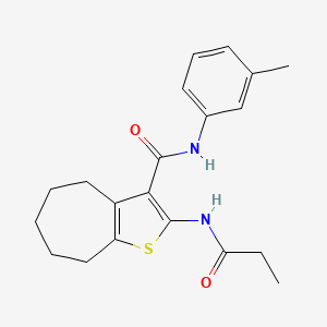 N-(3-methylphenyl)-2-(propanoylamino)-5,6,7,8-tetrahydro-4H-cyclohepta[b]thiophene-3-carboxamide