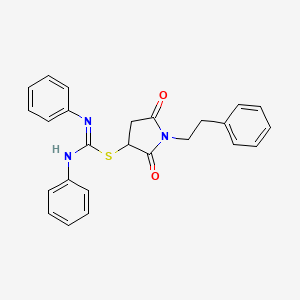 2,5-dioxo-1-(2-phenylethyl)pyrrolidin-3-yl N,N'-diphenylcarbamimidothioate