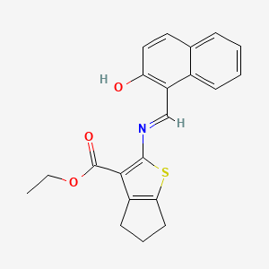 ethyl 2-{[(E)-(2-hydroxynaphthalen-1-yl)methylidene]amino}-5,6-dihydro-4H-cyclopenta[b]thiophene-3-carboxylate