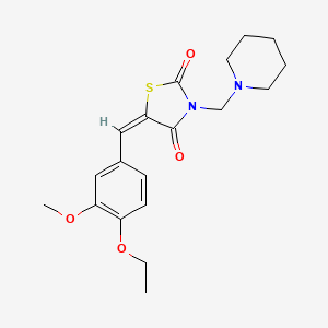 (5E)-5-(4-ethoxy-3-methoxybenzylidene)-3-(piperidin-1-ylmethyl)-1,3-thiazolidine-2,4-dione