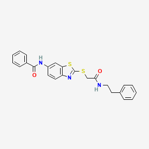 N-[2-({2-oxo-2-[(2-phenylethyl)amino]ethyl}sulfanyl)-1,3-benzothiazol-6-yl]benzamide