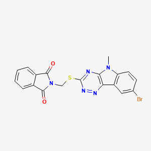 2-{[(8-bromo-5-methyl-5H-[1,2,4]triazino[5,6-b]indol-3-yl)sulfanyl]methyl}-1H-isoindole-1,3(2H)-dione