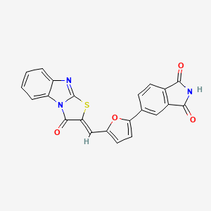 5-{5-[(Z)-(3-oxo[1,3]thiazolo[3,2-a]benzimidazol-2(3H)-ylidene)methyl]furan-2-yl}-1H-isoindole-1,3(2H)-dione