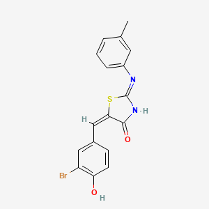 (2Z,5E)-5-(3-bromo-4-hydroxybenzylidene)-2-[(3-methylphenyl)imino]-1,3-thiazolidin-4-one