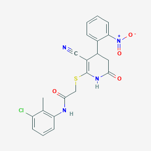 N-(3-chloro-2-methylphenyl)-2-{[3-cyano-4-(2-nitrophenyl)-6-oxo-1,4,5,6-tetrahydropyridin-2-yl]sulfanyl}acetamide