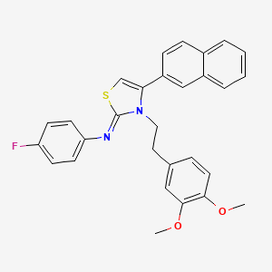 N-[(2Z)-3-[2-(3,4-dimethoxyphenyl)ethyl]-4-(naphthalen-2-yl)-1,3-thiazol-2(3H)-ylidene]-4-fluoroaniline