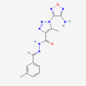 1-(4-amino-1,2,5-oxadiazol-3-yl)-5-methyl-N'-[(E)-(3-methylphenyl)methylidene]-1H-1,2,3-triazole-4-carbohydrazide