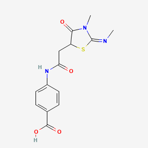 4-({[(2Z)-3-methyl-2-(methylimino)-4-oxo-1,3-thiazolidin-5-yl]acetyl}amino)benzoic acid