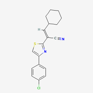 (2E)-2-[4-(4-chlorophenyl)-1,3-thiazol-2-yl]-3-cyclohexylprop-2-enenitrile