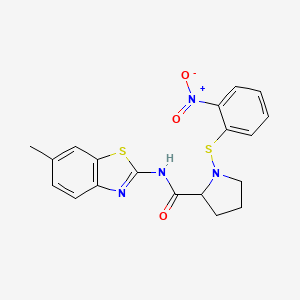 N-(6-methyl-1,3-benzothiazol-2-yl)-1-[(2-nitrophenyl)sulfanyl]prolinamide