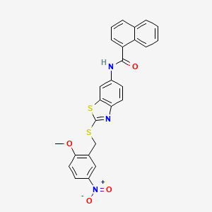 N-{2-[(2-methoxy-5-nitrobenzyl)sulfanyl]-1,3-benzothiazol-6-yl}naphthalene-1-carboxamide