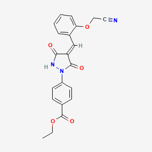 ethyl 4-{(4E)-4-[2-(cyanomethoxy)benzylidene]-3,5-dioxopyrazolidin-1-yl}benzoate